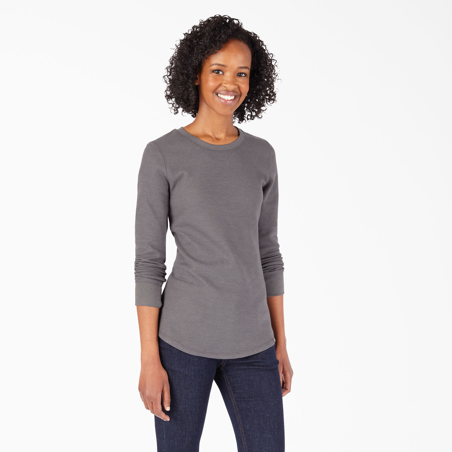 Women’s Long Sleeve Crew Neck Thermal Shirt - Dickies CA, Graphite Gray