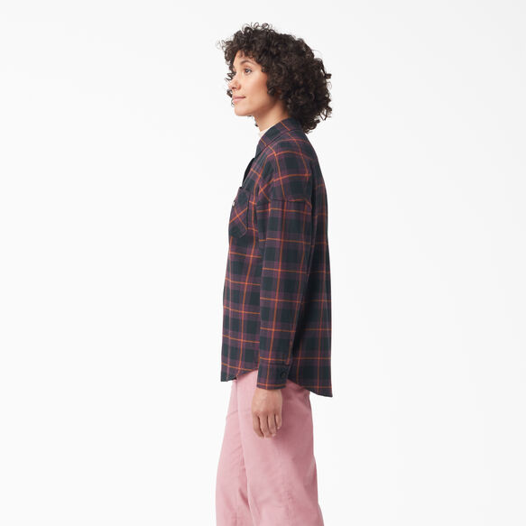 Chemise Bakerhill de coupe ample pour femmes - Wine/Black Plaid &#40;BPN&#41;