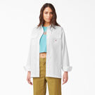 Chemise de travail &agrave; manches longues de coupe d&eacute;contract&eacute;e pour femmes - White &#40;WH&#41;