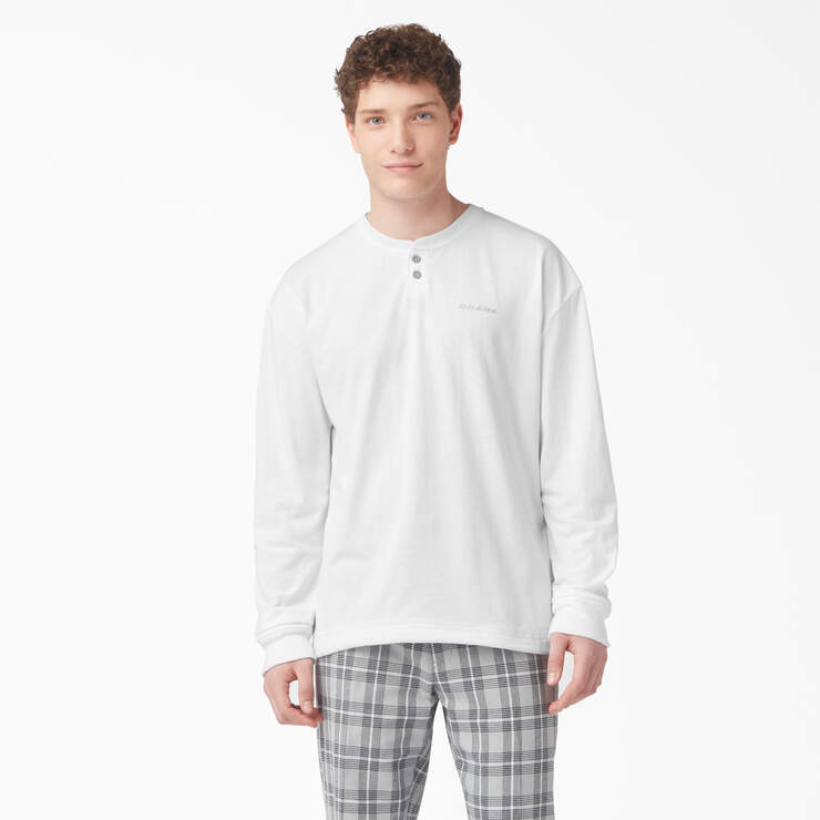 Long Sleeve Henley T-Shirt - White (WH) image number 1