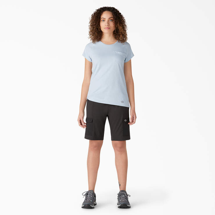 Women's Cooling Slim Fit Cargo Shorts, 10" - Black (BK) image number 4