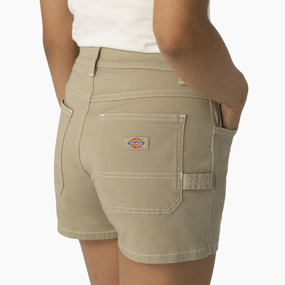 Women&#39;s High Waisted Carpenter Shorts, 3&quot; - Stone &#40;ST&#41;
