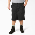 Loose Fit Flat Front Work Shorts, 13&quot; - Black &#40;BK&#41;