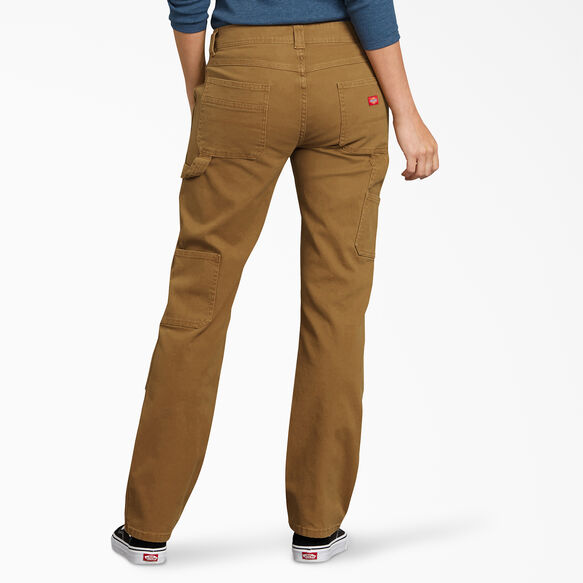 Pantalon menuisier en coutil doubl&eacute; &agrave; l&rsquo;avant pour femmes - Brown Duck &#40;RBD&#41;