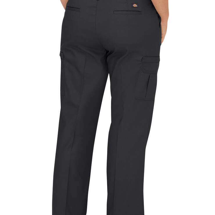 Women's Premium Relaxed Straight Cargo Pants (Plus) - Black (BK) image number 2