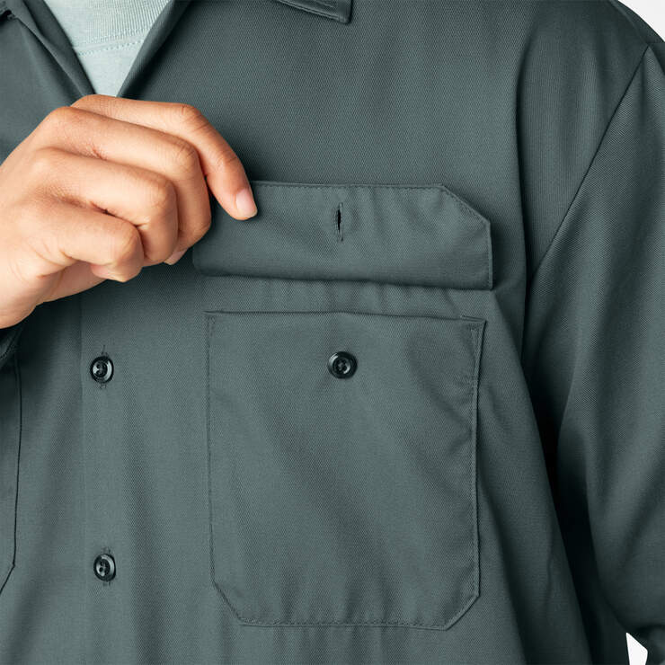 Long Sleeve Work Shirt - Lincoln Green (LN) image number 7
