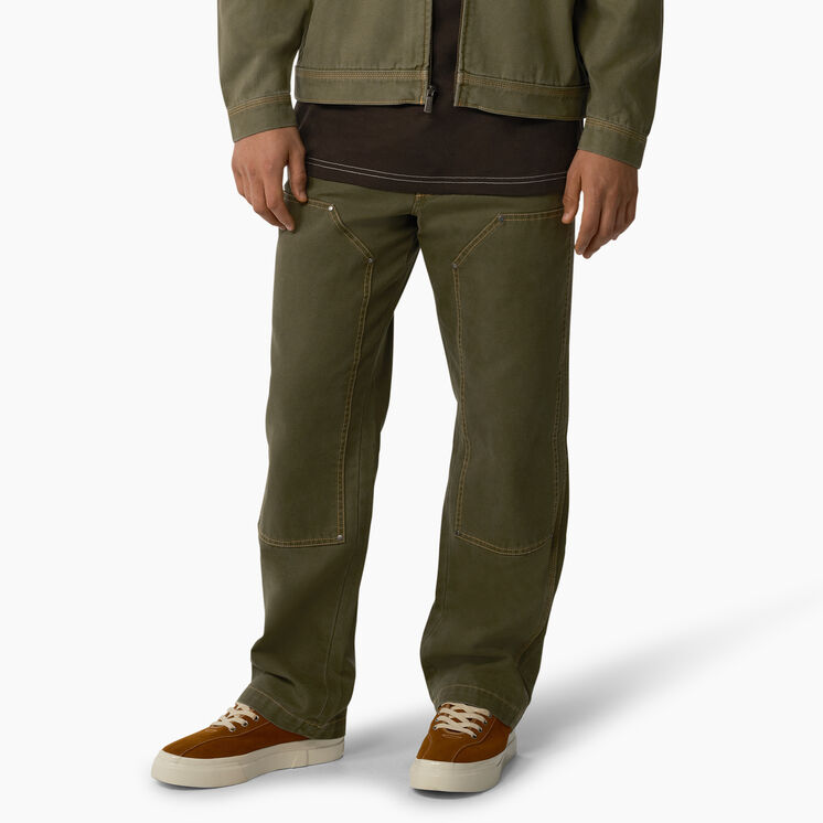 Duck Contrast Stitch Double Front Pants - Stonewashed Military Green &#40;SMW&#41;