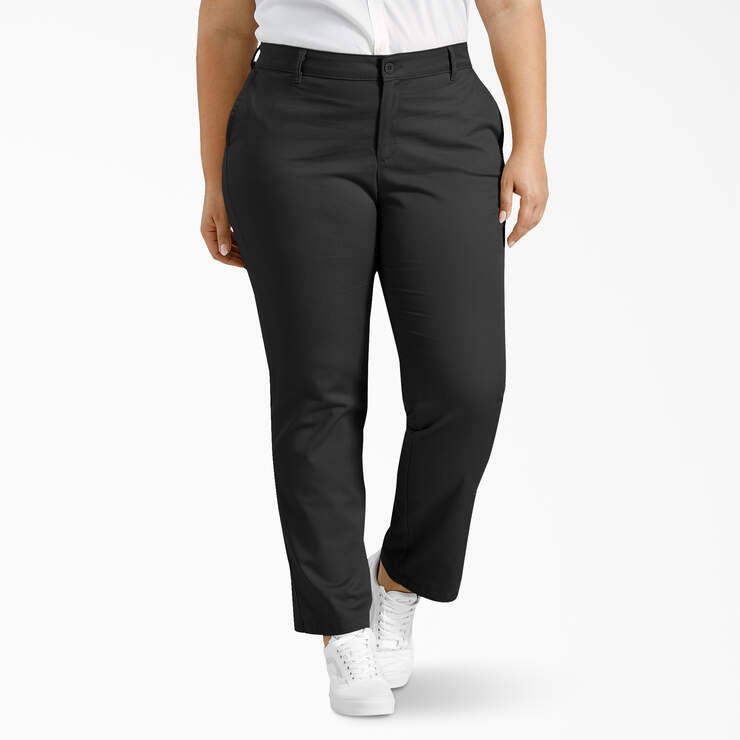 Pantalon de coupe droite taille plus pour femmes - Rinsed Black (RBK) numéro de l’image 1