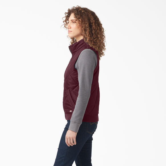 Women&#39;s Quilted Vest - Burgundy &#40;BY&#41;