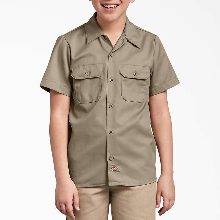 Boys’ Short Sleeve Work Shirt, 4-20 - Desert Khaki (DSR) image number 1