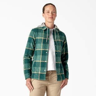 Women’s Flannel Hooded Shirt Jacket