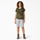 T-shirt &agrave; encolure en V et manches courtes pour femmes - Light Sage Camo &#40;LSC&#41;