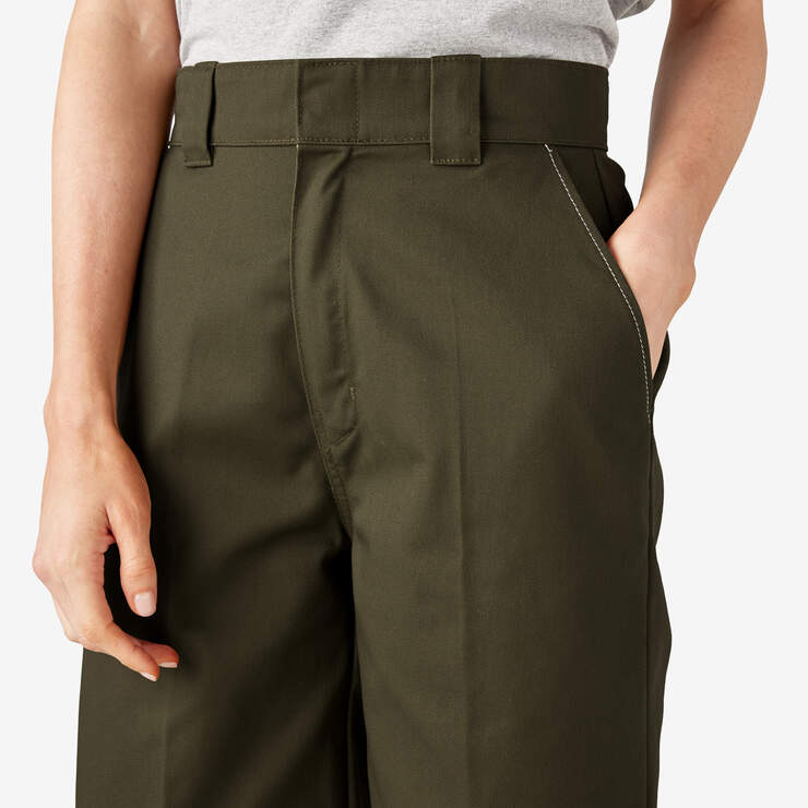 Pantalon à genoux renforcés de coupe décontractée pour femmes - Military Green (ML) numéro de l’image 7