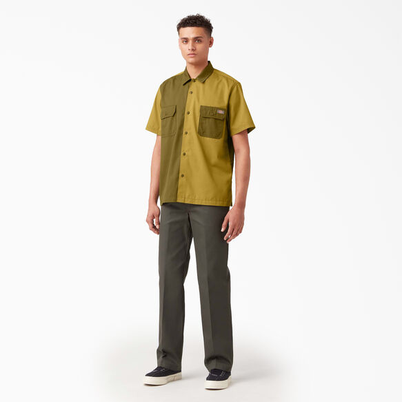 Chemise de travail &agrave; manches courtes en serg&eacute; - Rinsed Military/Moss Green &#40;R2G&#41;