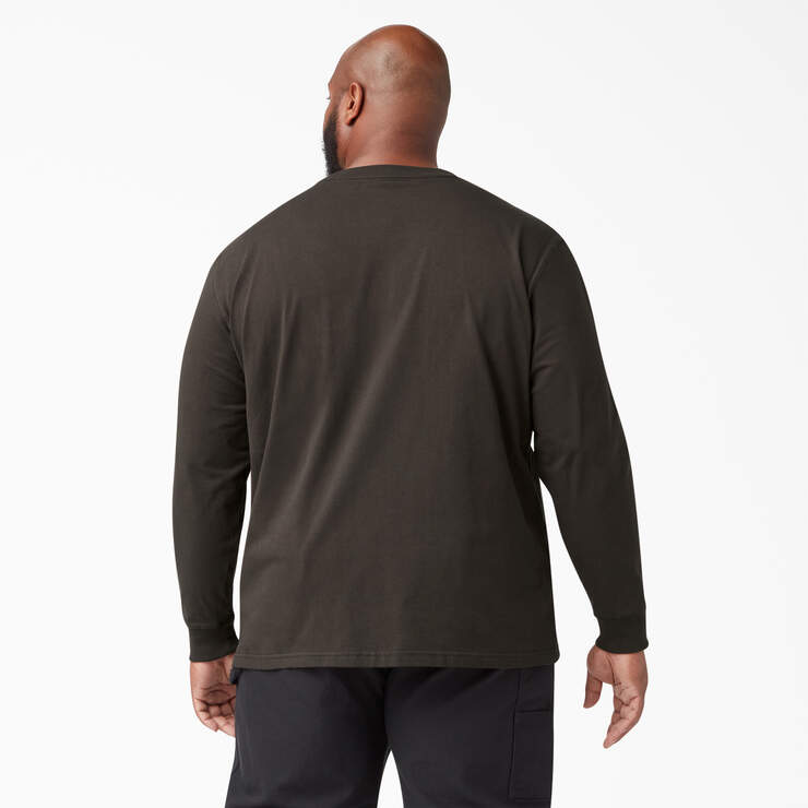 Heavyweight Long Sleeve Pocket T-Shirt - Chocolate Brown (CB) image number 5