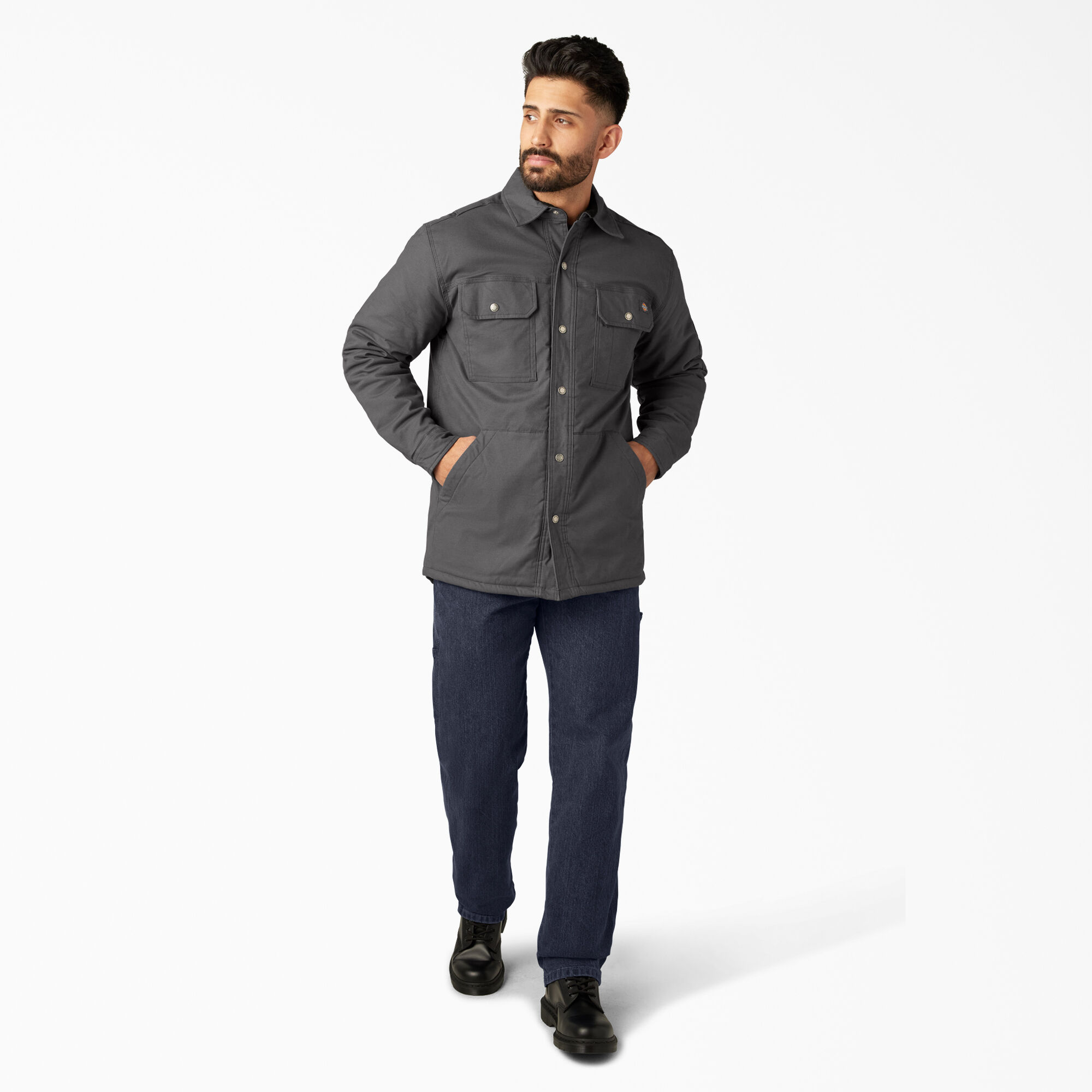 Dickies men's twill polar sales fleece lined shirt jacket