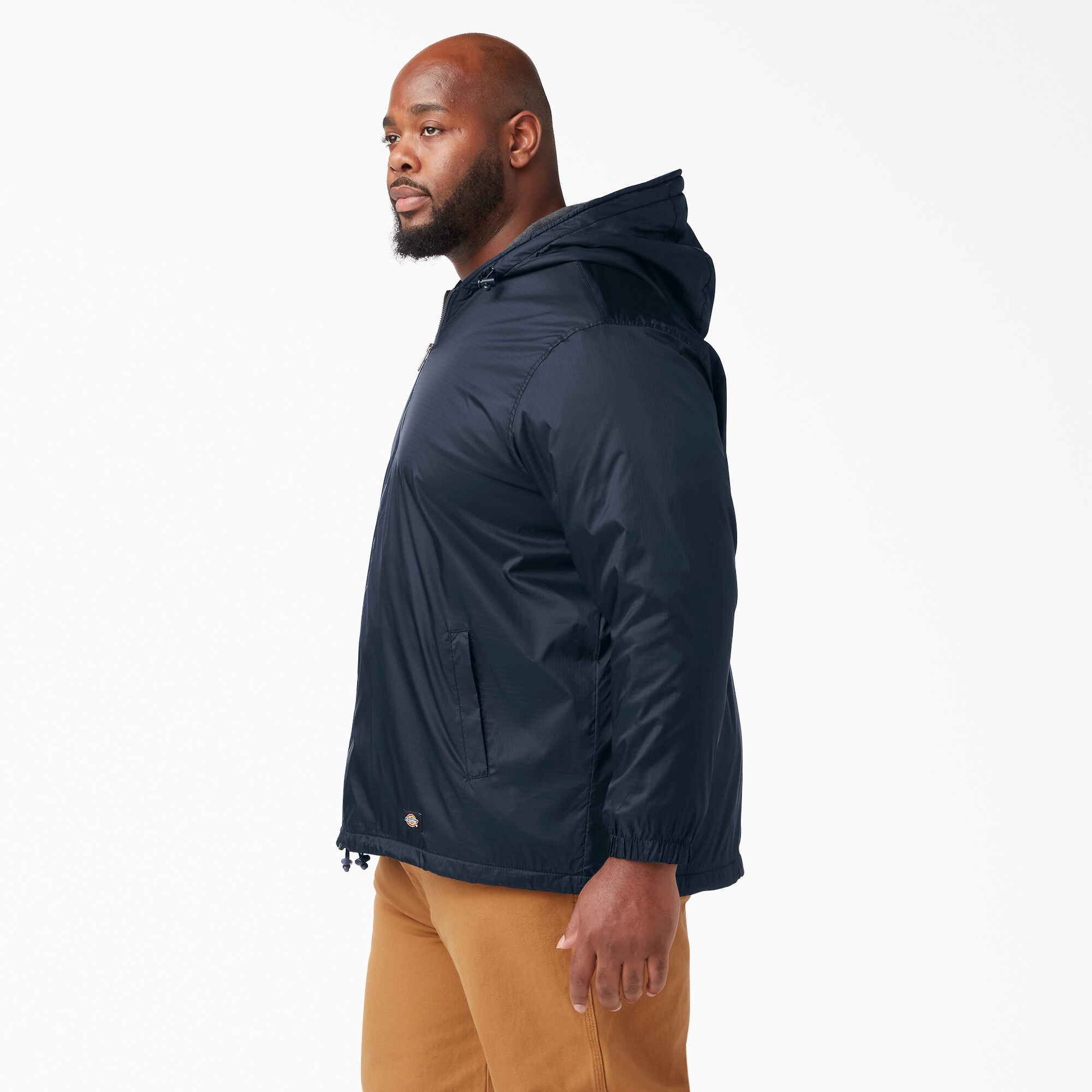 Fleece lined hooded cheap nylon jacket