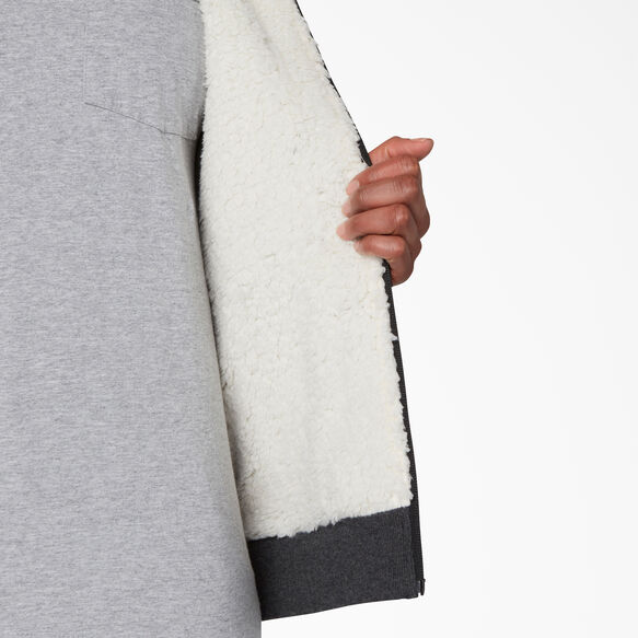 Haut &agrave; capuchon doubl&eacute; en molleton poil long pour femmes - Black &#40;KBD&#41;