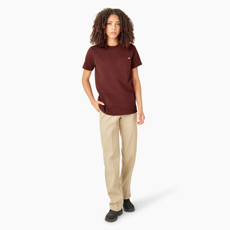 T-shirt épais à manches courtes et à poche pour femmes - Fired Brick (IK9) numéro de l’image 5
