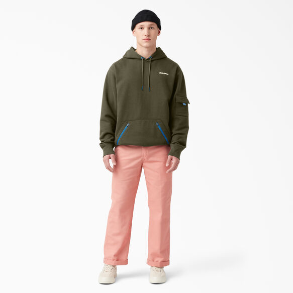 Fleece Cargo Hoodie - Military Green &#40;ML&#41;
