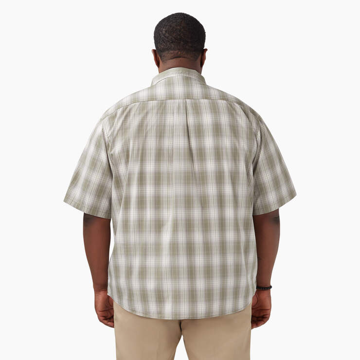 Short Sleeve Woven Shirt - Light Olive Plaid (GVP) image number 6