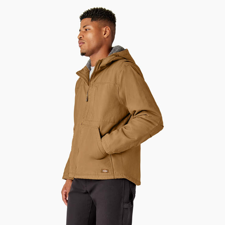 Duck Canvas High Pile Fleece Lined Jacket - Rinsed Brown Duck (RBD) image number 3