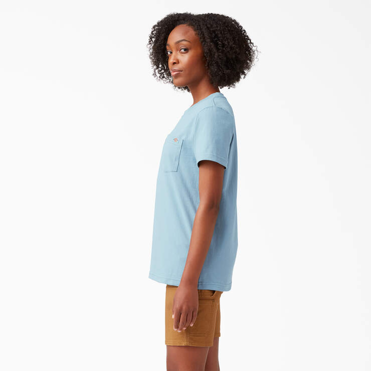 Women's Heavyweight Short Sleeve Pocket T-Shirt - Dockside Blue (DU1) image number 3