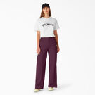 Women&#39;s Regular Fit Wide Leg Work Pants - Grape Wine &#40;GW9&#41;
