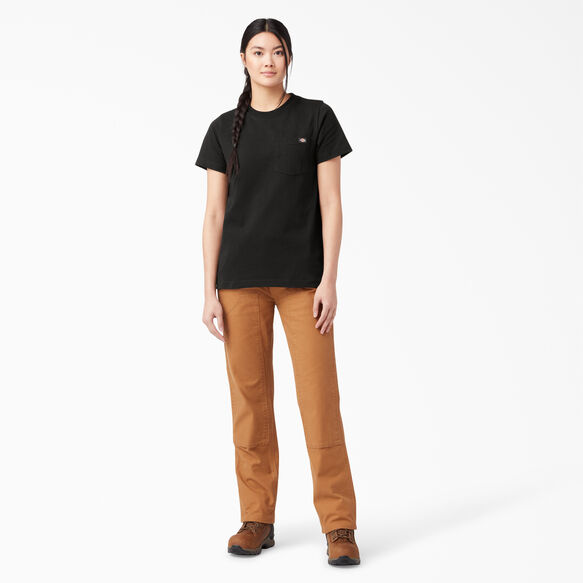 Women&#39;s Heavyweight Short Sleeve Pocket T-Shirt - Black &#40;BK&#41;