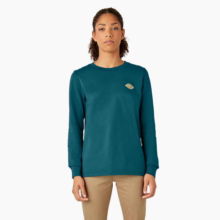 T-shirt imprim&eacute; &eacute;pais &agrave; manches longues pour femmes - Deep Lagoon &#40;DGN&#41;