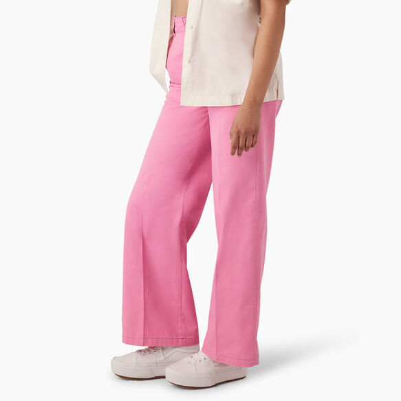 Women&#39;s Regular Fit Wide Leg Work Pants - Wild Rose &#40;WR2&#41;