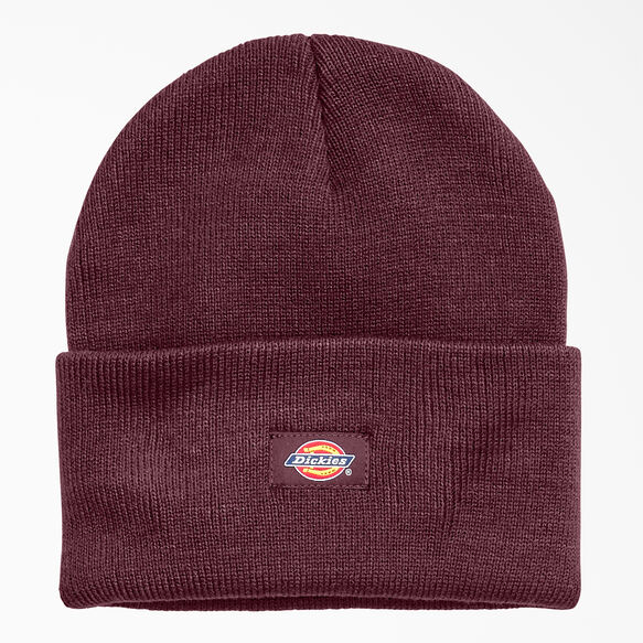 Tuque longue en tricot &agrave; revers - Burgundy &#40;BY&#41;