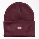 Tuque longue en tricot &agrave; revers - Burgundy &#40;BY&#41;