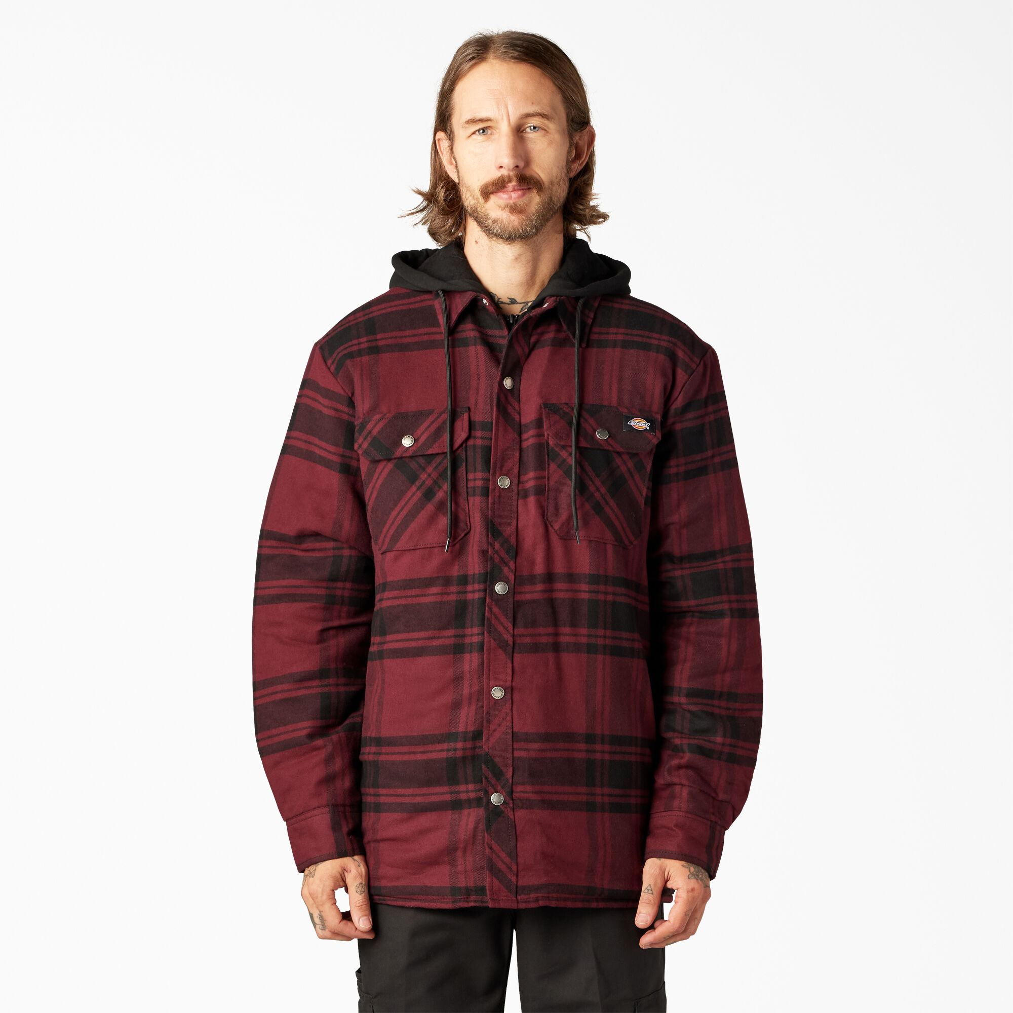 Dickies relaxed fit icon hooded duck quilted shirt jacket clearance