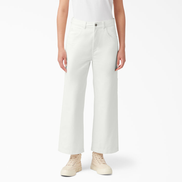 Pantalon menuisier court d&eacute;lav&eacute; pour femmes - Stonewashed Cloud &#40;S2C&#41;
