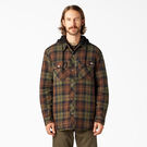 Relaxed Fit Icon Hooded Quilted Shirt Jacket - Chocolate Tactical Green Plaid &#40;POC&#41;