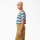 Women&#39;s Cropped Striped T-Shirt - Cobalt Stripe &#40;C2S&#41;