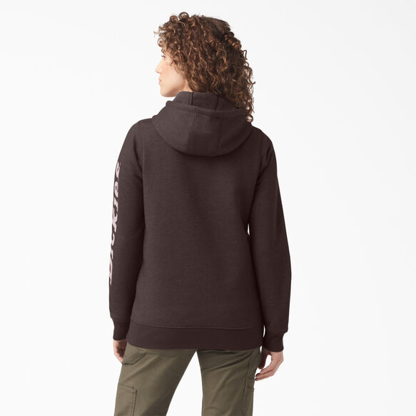 Women&#39;s Water Repellent Sleeve Logo Hoodie - Chocolate Brown Heather &#40;CBH&#41;