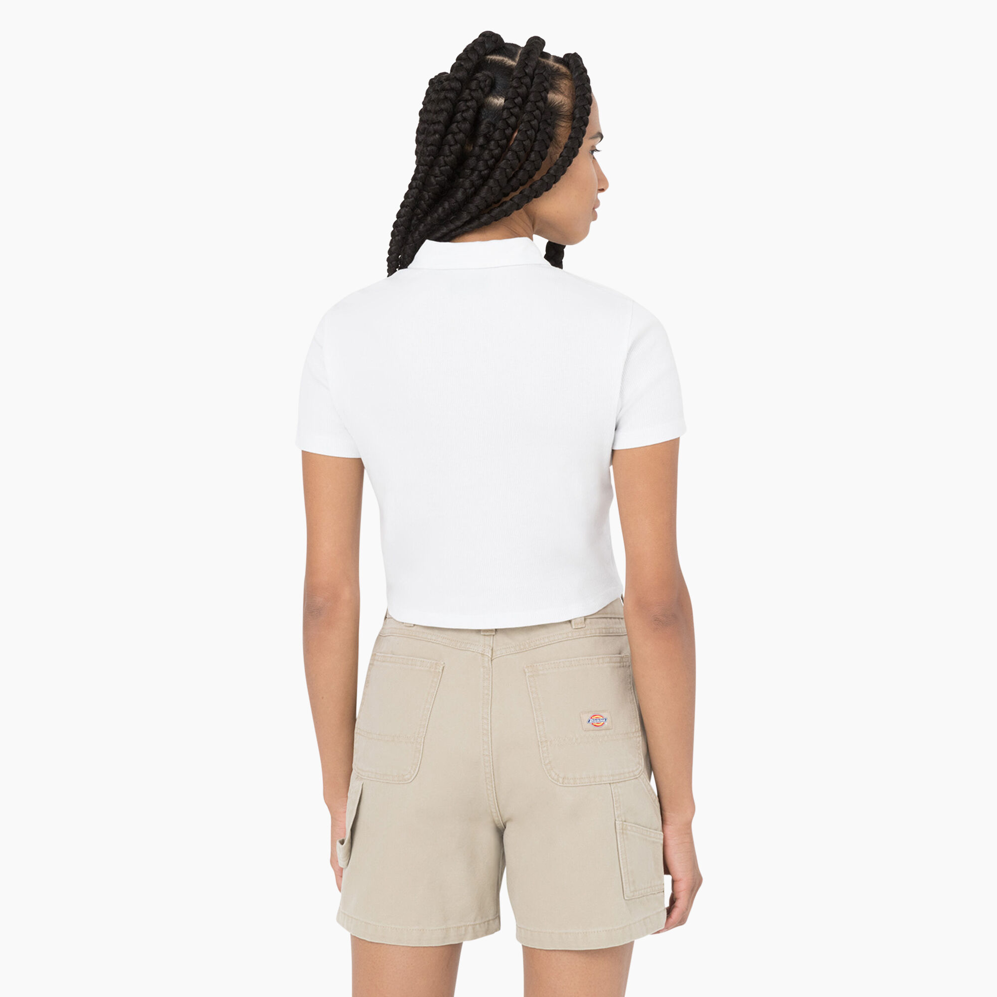 Polo shorts with logo all over for womens clearance