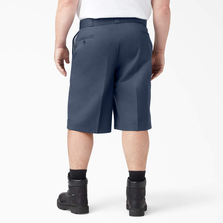 Loose Fit Flat Front Work Shorts, 13" - Navy Blue (NV) image number 5