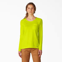 Women's Cooling Long Sleeve Pocket T-Shirt - Bright Yellow (BWD)