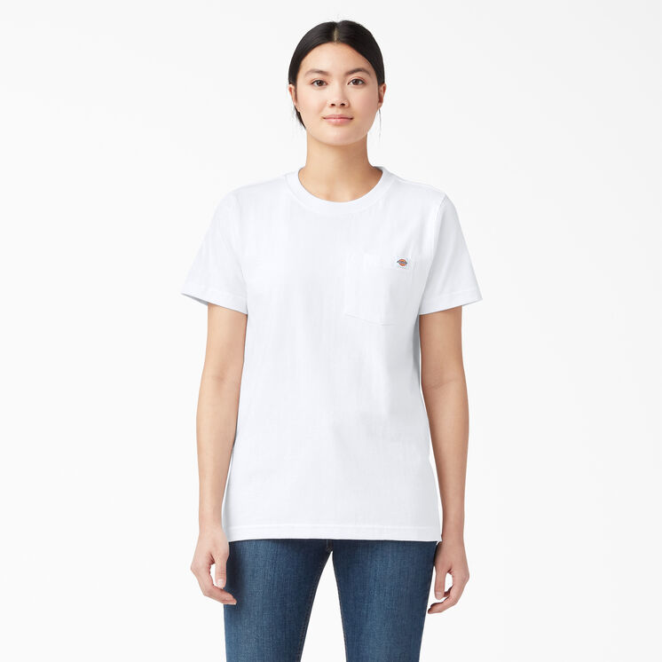 T-shirt &eacute;pais &agrave; manches courtes pour femmes - White &#40;WH&#41;