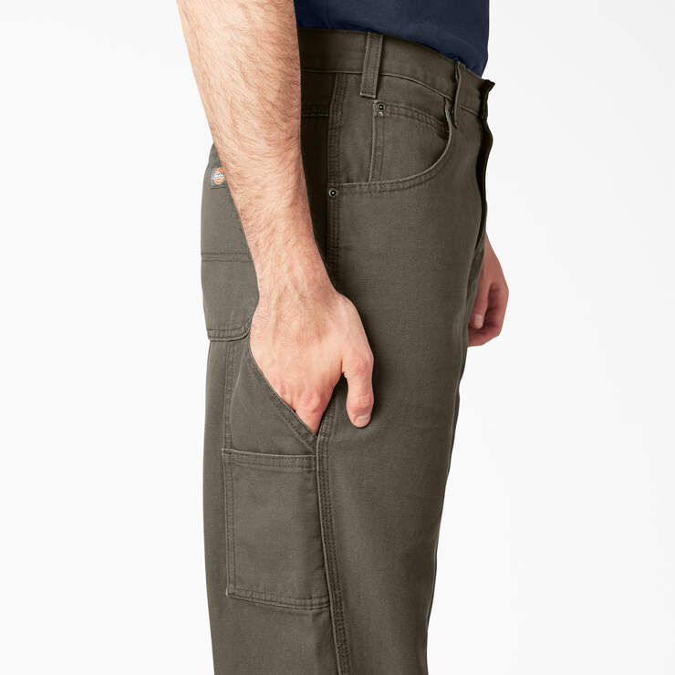 Relaxed Fit Heavyweight Duck Carpenter Pants - Rinsed Moss Green (RMS) image number 9