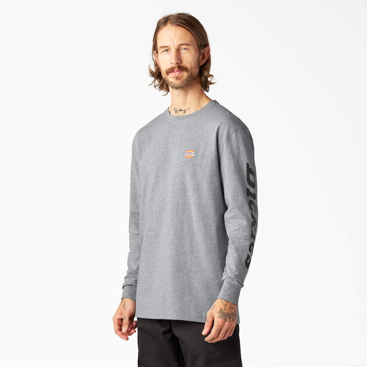 Heavyweight Long-Sleeve Graphic T-Shirt - Heather Gray (HG) image number 3