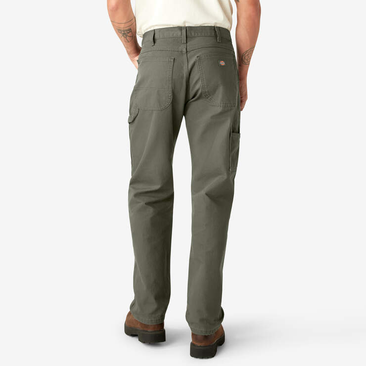 Relaxed Fit Heavyweight Duck Carpenter Pants - Rinsed Moss Green (RMS) image number 2