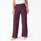 Women&#39;s Regular Fit Wide Leg Work Pants - Grape Wine &#40;GW9&#41;