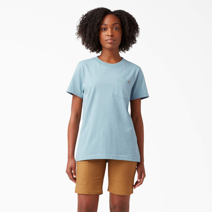 Women's Heavyweight Short Sleeve Pocket T-Shirt - Dockside Blue (DU1) image number 1