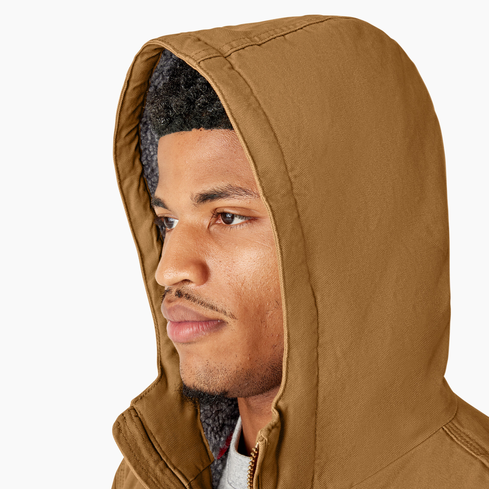 Fleece lined jacket mens top