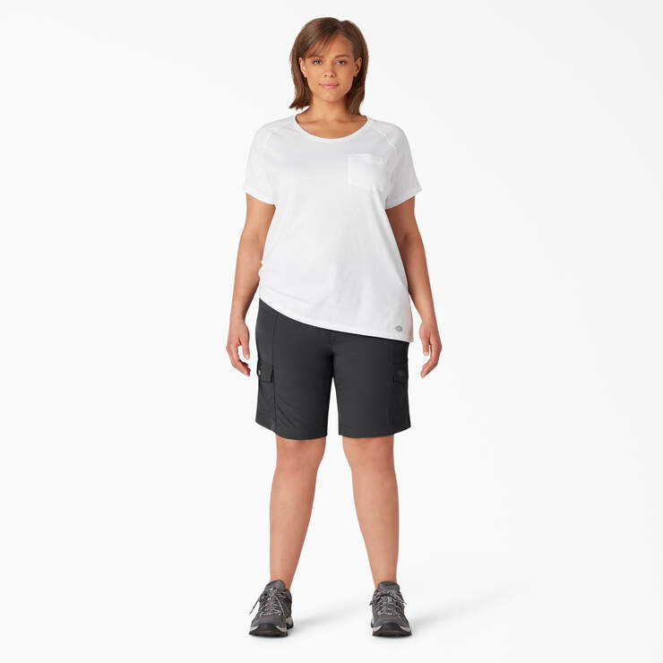 Women's Plus Cooling Slim Fit Cargo Shorts, 10" - Black (BK) image number 4