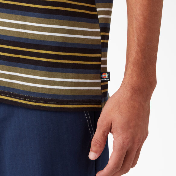 Dickies Skateboarding Striped T-Shirt - Black/Moss Stripe &#40;B2S&#41;